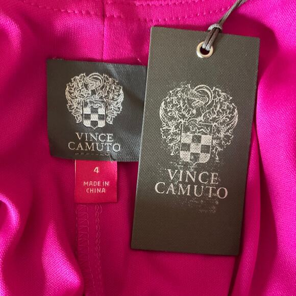 Vince Camuto Colorful Chiffon Cut Out Back Mini Shift Cocktail Dress Pink Size 4 - Picture 9 of 11